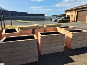 New timber planters, built and ready for the High Street