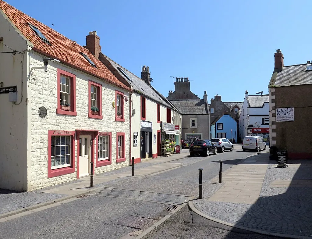 Shops and houses on Market Place in the town centre